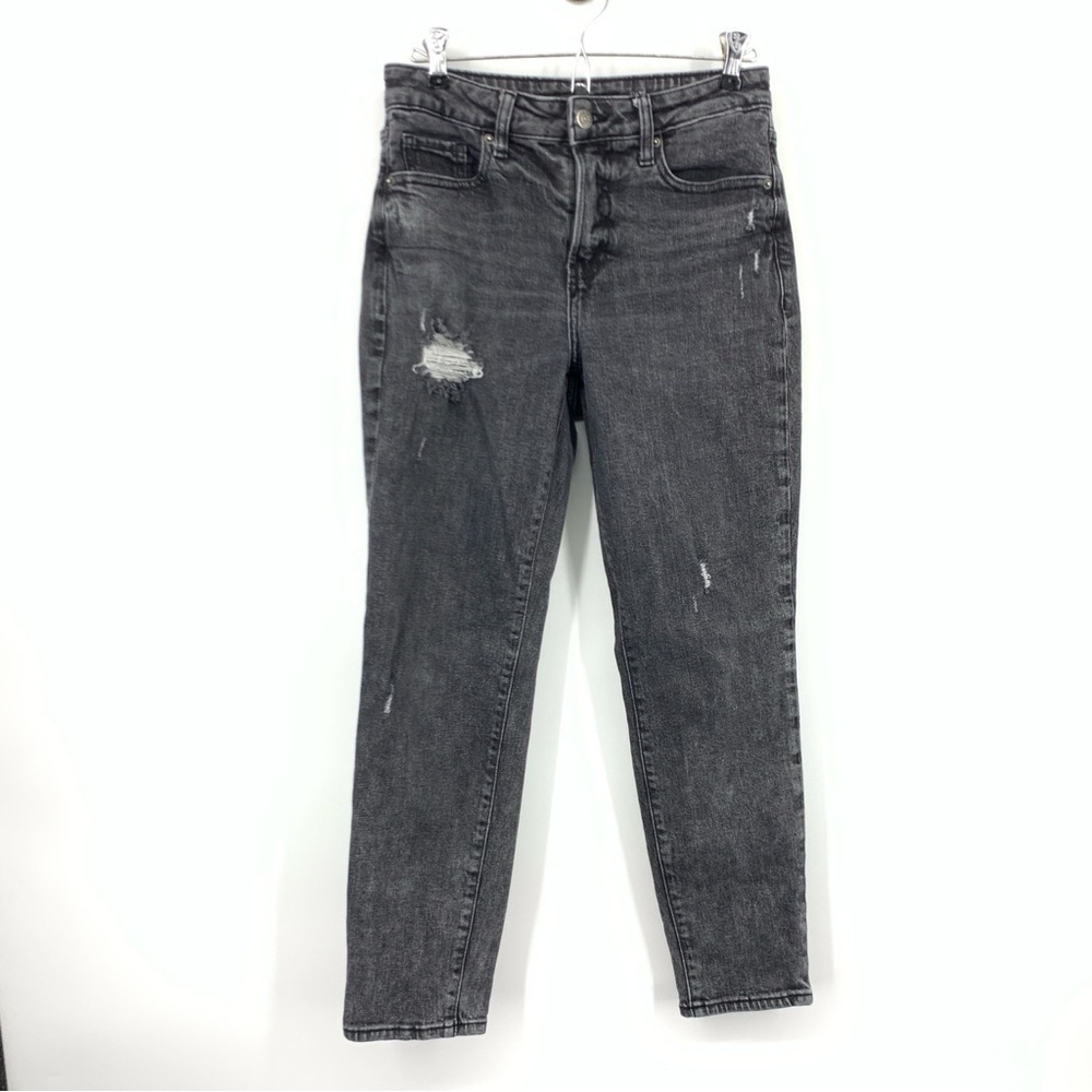 Old Navy‎ Women Size 2 Jeans Black Denim Pants OG Straight Distressed Stretch